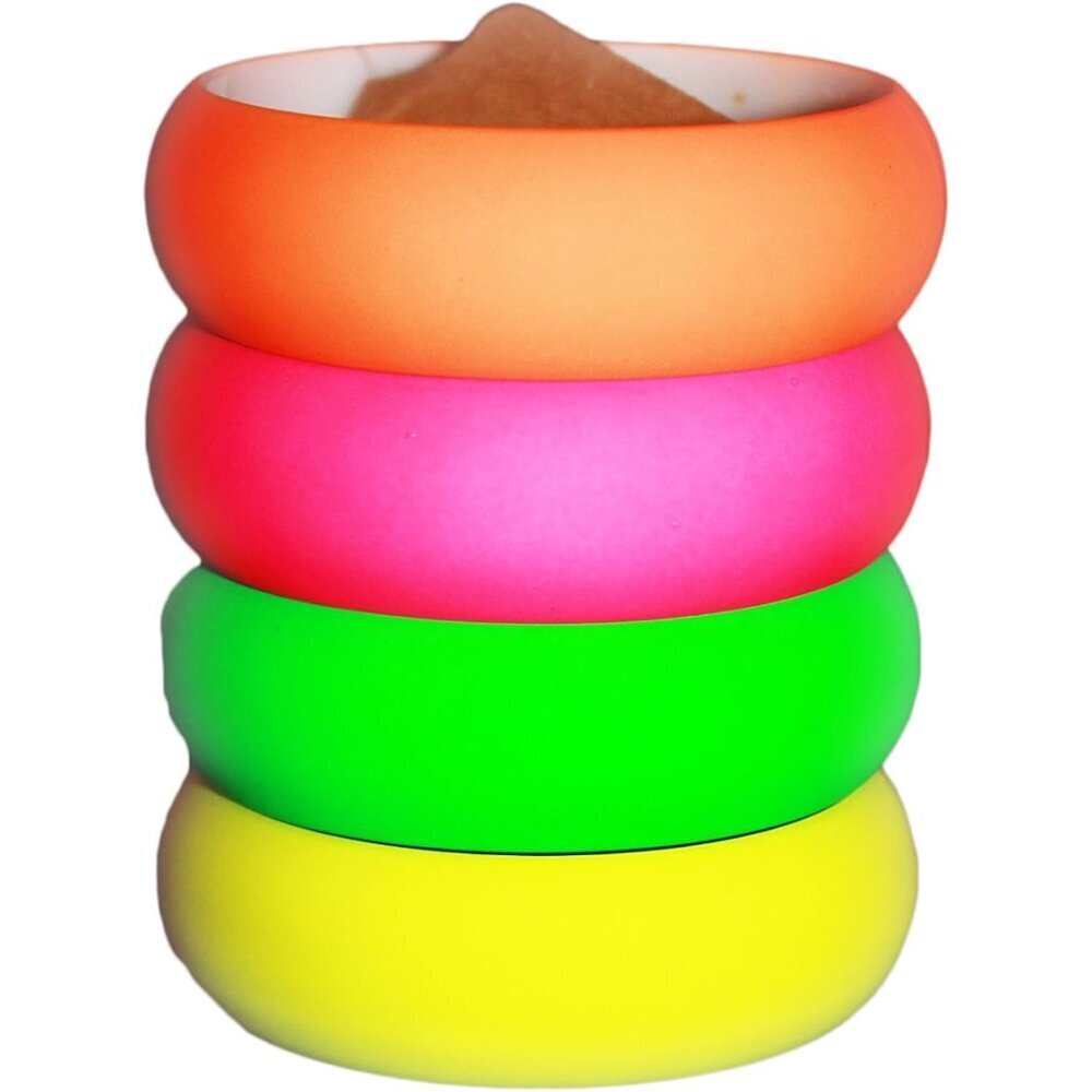 4 Pack Neon Colored Plastic Bangles 3x1 Touch Finish for Women